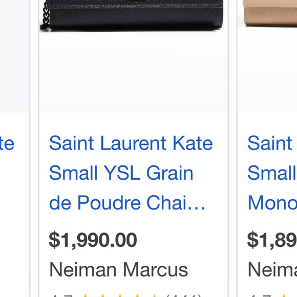 YSL KATE SMALL CHAIN BAG IN GRAIN DE POUDRE EMBOSSED LEATHER - Picture 10 of 10